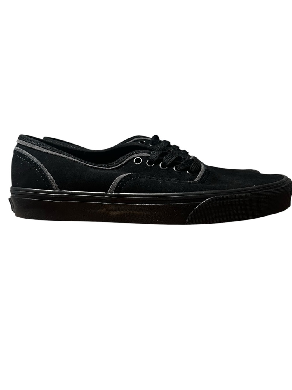 Vans Men's Authentic Suede 'Black Grey Silver Seams